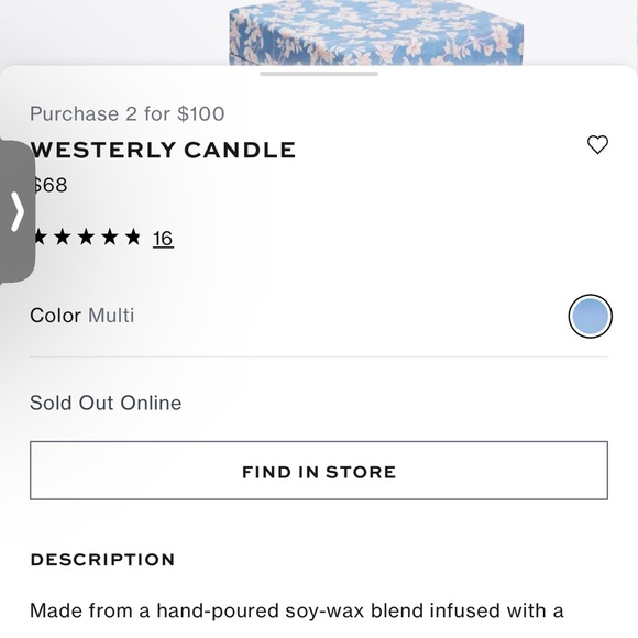 Tory Burch NIB Westerly candle - Picture 7 of 8